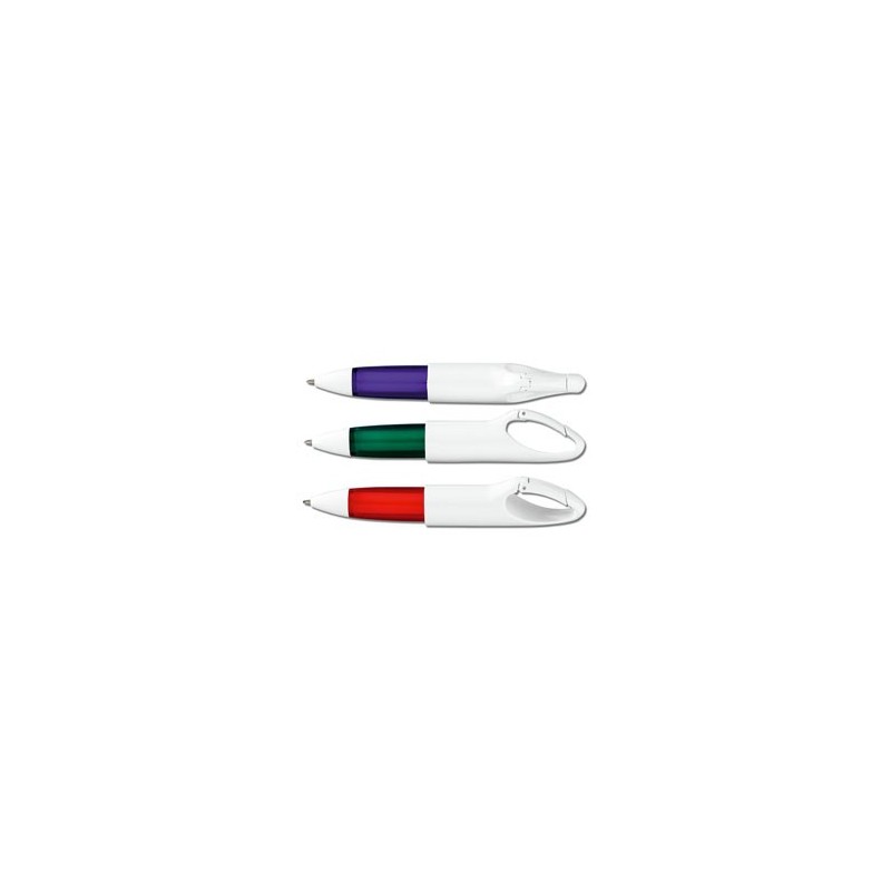 STYLO MOUSQUETON BLANC / ROUGE